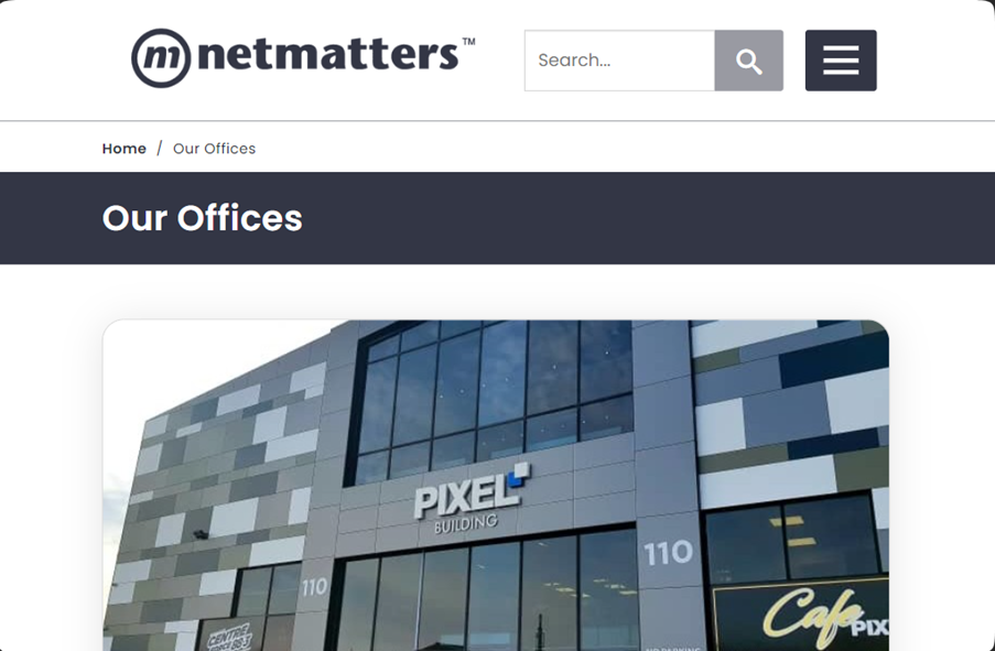Netmatters Contact us page